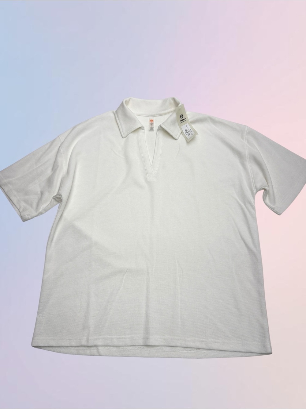 MONO B Women’s Small White Casual Polo Shirt